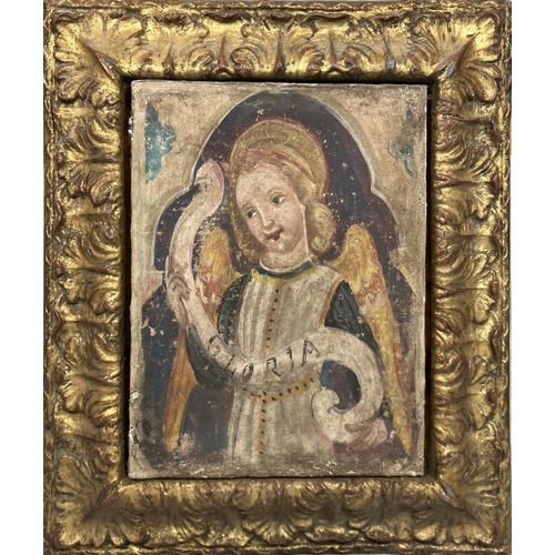 119 - ITALIAN SCHOOL, Archangel, Gloria', tempera on canvas, 73cm H x 63.5cm W, framed.