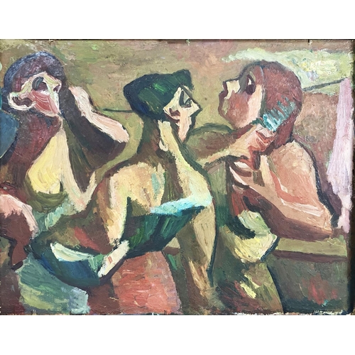 120 - ATTRIBUTED TO STEPHEN MCKENNA (1939-2017), 'Cromer' and 'Figures', verso, oil on board, 32cm x 42cm,... 