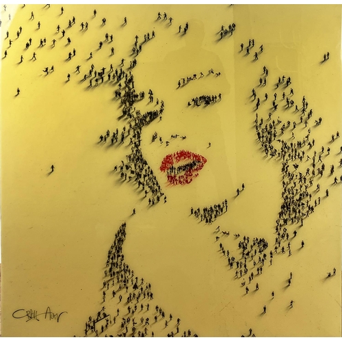 146 - CRAIG ALAN (born California 1971), 'Marilyn', mixed media, 122cm x 122cm, label verso.