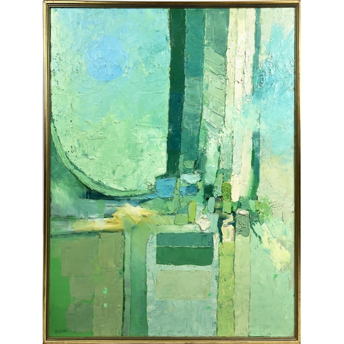 151 - BRIAN DENNINGTON (1944), 'Untitled abstract', oil on canvas, 101cm x 75cm, signed, framed.