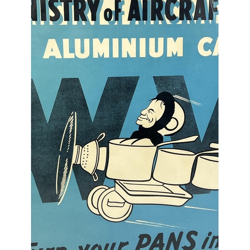 168 - MINISTRY OF AIRCRAFT PRODUCTION ALUMINIUM CAMPAIGN POSTER, 'Turn your pots into planes', circa 1940s... 