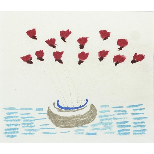 171 - MANNER OF DAVID HOCKNEY 'Flowers', pastel on paper, indistinctly signed and dated 87, 30cm x 30.5cm ... 