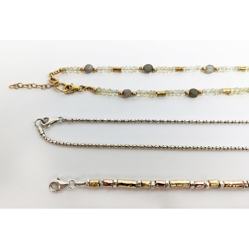 19 - A COLLECTION OF YARON MORHAM JEWELLERY, including crystal bead necklace, silver gilt necklace, brace... 
