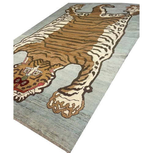 192 - FINE TIBETAN TIGER CARPET, 297cm x 200cm.