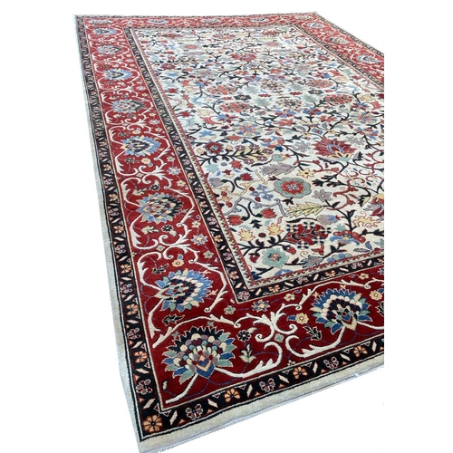 201 - FINE SAROUGH FEREGHAN DESIGN CARPET, 430cm x 310cm.