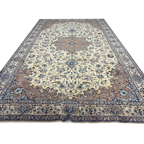 202 - VERY FINE PART SILK PERSIAN NAIN CARPET, 335cm x 210cm.