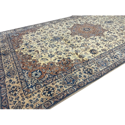 202 - VERY FINE PART SILK PERSIAN NAIN CARPET, 335cm x 210cm.