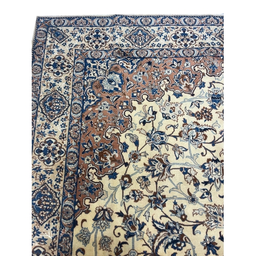 202 - VERY FINE PART SILK PERSIAN NAIN CARPET, 335cm x 210cm.