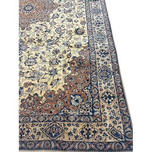 202 - VERY FINE PART SILK PERSIAN NAIN CARPET, 335cm x 210cm.