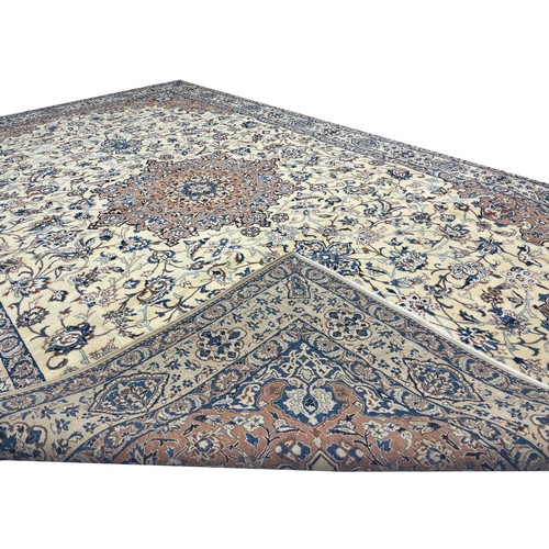 202 - VERY FINE PART SILK PERSIAN NAIN CARPET, 335cm x 210cm.