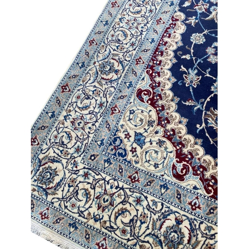 206 - FINE PART SILK PERSIAN ISPHAHAN DESIGN CARPET, 260cm x 180cm.