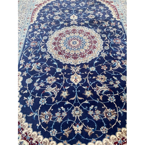 206 - FINE PART SILK PERSIAN ISPHAHAN DESIGN CARPET, 260cm x 180cm.