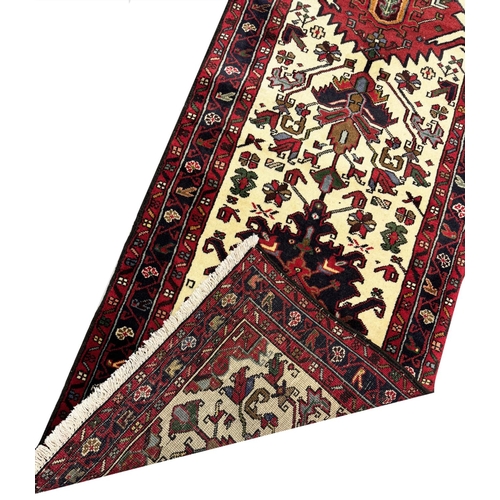 208 - PERSIAN BAKHSHAYISH RUNNER, 437cm x 68cm,  long and narrow.