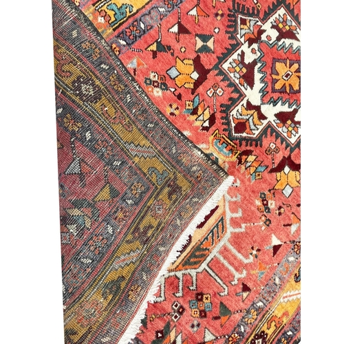 214 - PERSIAN HERIZ RUNNER, 350cm x 105cm.