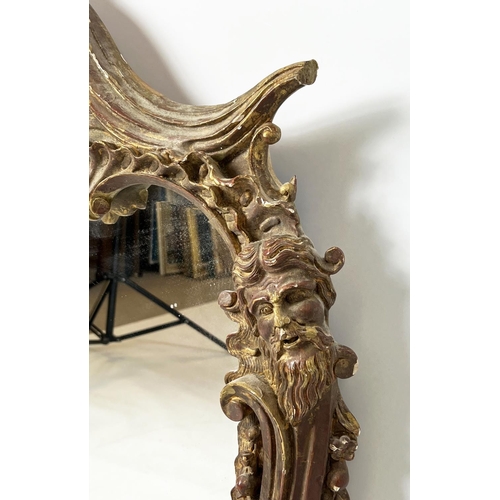 223 - WALL MIRROR, in the Brighton Pavillion manner, giltwood and gesso pagoda design frame, 118cm x 81cm.