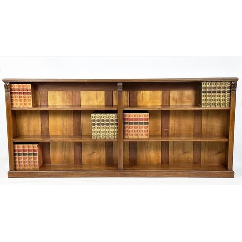 226 - LIBRARY OPEN BOOKCASE, Victorian mahogany, three shelves with carved acanthus leaf corbels, 102cm H ... 