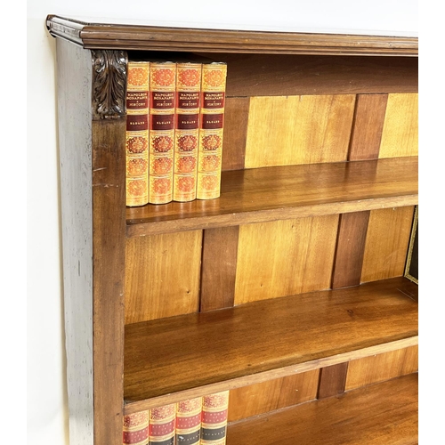 226 - LIBRARY OPEN BOOKCASE, Victorian mahogany, three shelves with carved acanthus leaf corbels, 102cm H ... 