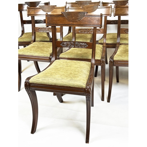 234 - DINING CHAIRS, a set of eight, Regency mahogany circa 1825, with drop in cord upholstered seat, 85cm... 