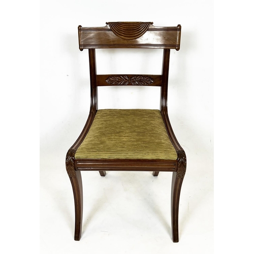 234 - DINING CHAIRS, a set of eight, Regency mahogany circa 1825, with drop in cord upholstered seat, 85cm... 