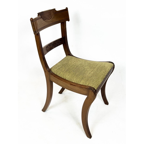 234 - DINING CHAIRS, a set of eight, Regency mahogany circa 1825, with drop in cord upholstered seat, 85cm... 