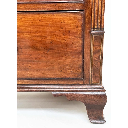 235 - SCOTTISH HALL CHEST, early 19th century flame mahogany of adapted shallow proportions with two 'secr... 