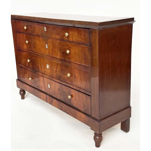 244 - HALL COMMODE, early 19th century French Empire flame mahogany of adapted shallow proportions with fo... 