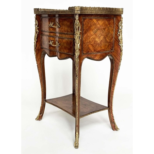 246 - LAMP TABLES, 71cm H x 44cm W x 33cm D, a pair, early 20th century French Kingwood marquetry and gilt... 