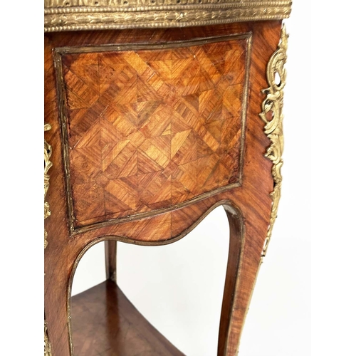 246 - LAMP TABLES, 71cm H x 44cm W x 33cm D, a pair, early 20th century French Kingwood marquetry and gilt... 