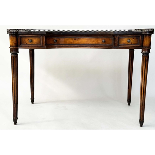 256 - THEODORE ALEXANDER WRITING TABLE, Directoire style burr wood and gilt metal mounted, with gallery, t... 