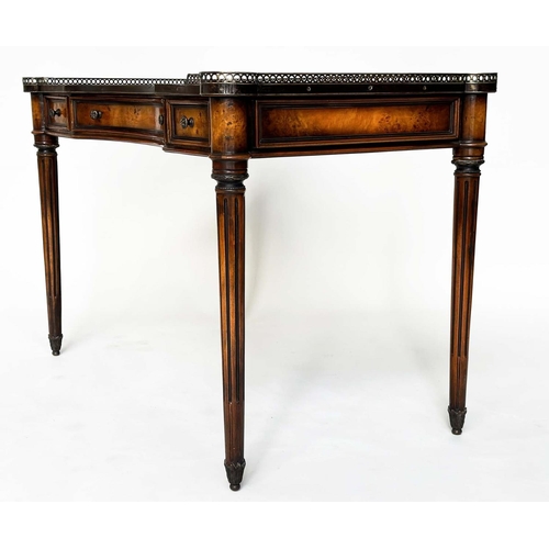 256 - THEODORE ALEXANDER WRITING TABLE, Directoire style burr wood and gilt metal mounted, with gallery, t... 