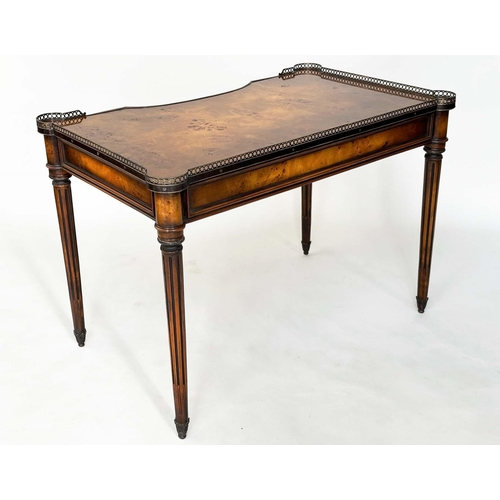 256 - THEODORE ALEXANDER WRITING TABLE, Directoire style burr wood and gilt metal mounted, with gallery, t... 