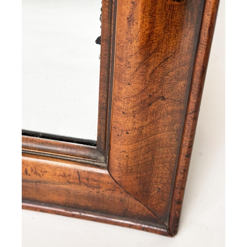 261 - WALL MIRROR, George III walnut rectangular with moulded frame, 54cm H x 37cm W.