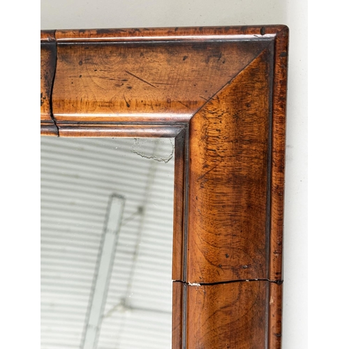 261 - WALL MIRROR, George III walnut rectangular with moulded frame, 54cm H x 37cm W.