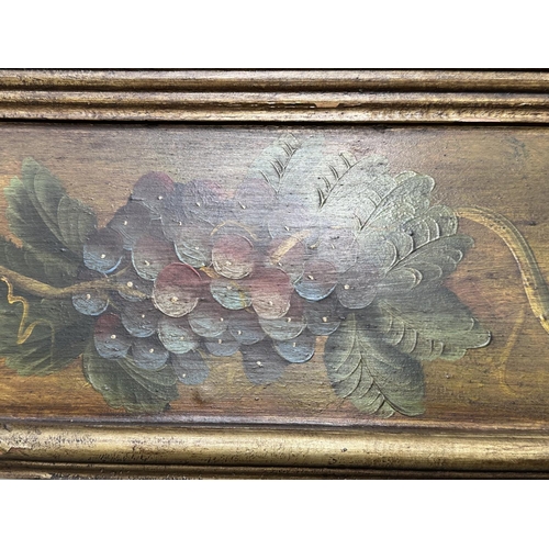 271 - VINE MIRROR, large rectangular with wide hand trailing vine painted border, 165cm H x 133cm W.