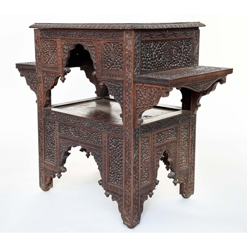 272 - LIBERTY MOORISH OCCASIONAL TABLE, 19th century North Indian carved Moorish hardwood, 80cm W x 67cm H... 