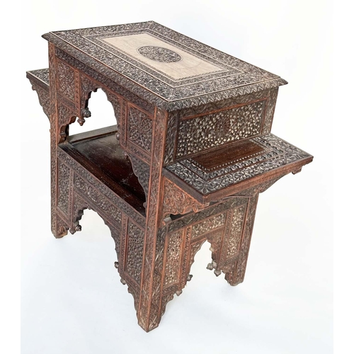 272 - LIBERTY MOORISH OCCASIONAL TABLE, 19th century North Indian carved Moorish hardwood, 80cm W x 67cm H... 