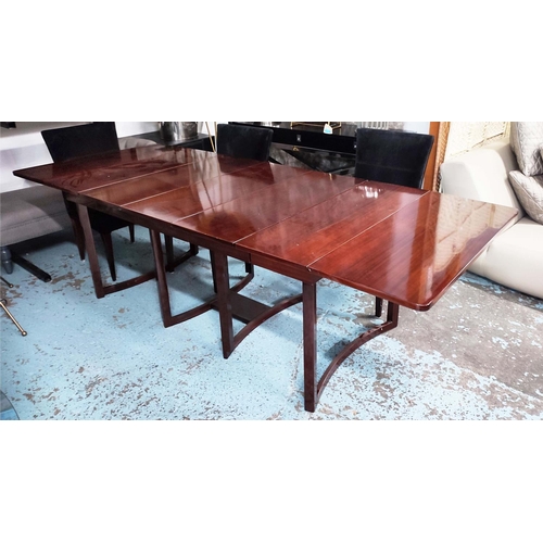 359 - DINING TABLE, Art Deco style, mahogany, extending with seven sections, raised on square legs, 74cm H... 