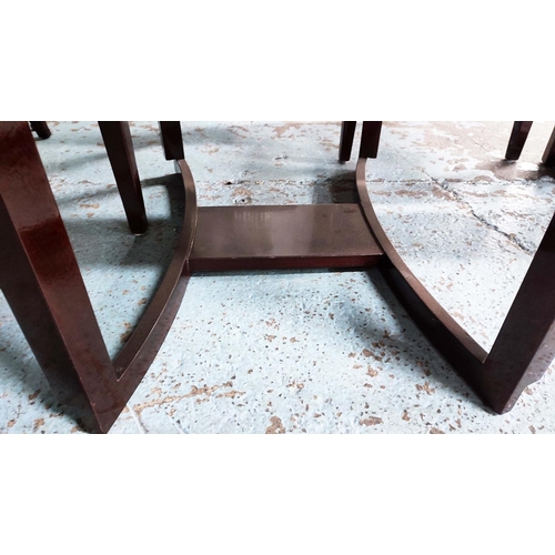 359 - DINING TABLE, Art Deco style, mahogany, extending with seven sections, raised on square legs, 74cm H... 