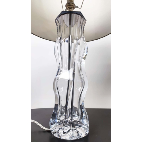 397 - VAUGHAN TABLE LAMPS, a pair, glass with shades. (2)