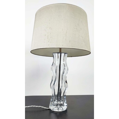 397 - VAUGHAN TABLE LAMPS, a pair, glass with shades. (2)