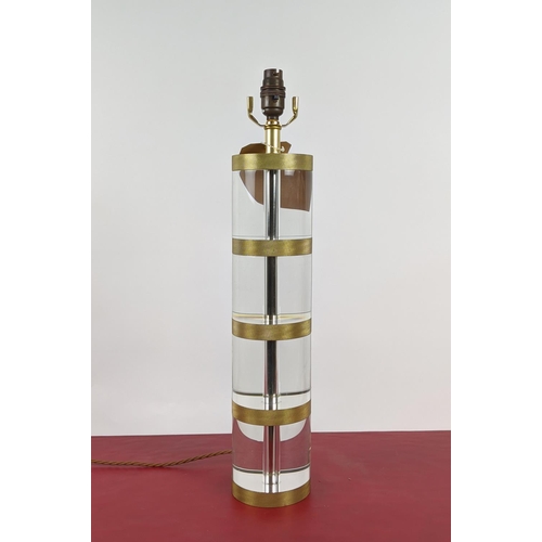 408 - PAOLO MOSCHINO WYATT TABLE LAMP, perspex and gilt metal, 54cm H.