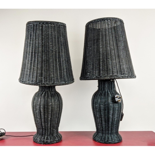 421 - PAOLO MOSCHINO NOVA TABLE LAMPS, a pair, with shades, 82cm H. (2)