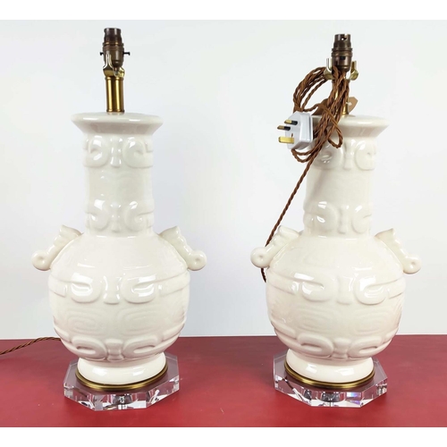 627 - PAOLO MOSCHINO DYNASTY TABLE LAMPS, a pair, 56cm approx. (2)