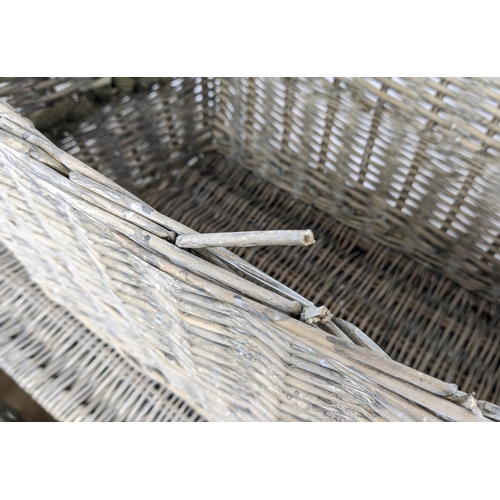 637 - PAOLO MOSCHINO SELECTION OF WILLOW BASKETS, a set of seven, differing, 73cm x 48cm x 43cm at largest... 