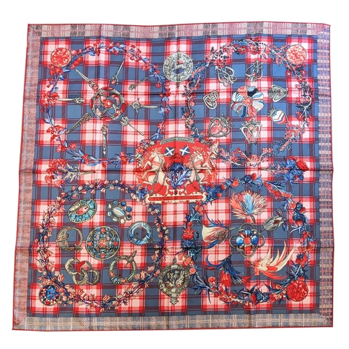 83 - HERMÈS SCARF, 'Fleurs d'ecosse' by Sylvia Kerr, made in France, 90cm x 90cm, with box.