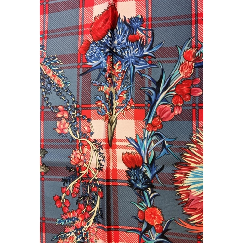 83 - HERMÈS SCARF, 'Fleurs d'ecosse' by Sylvia Kerr, made in France, 90cm x 90cm, with box.
