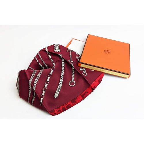 86 - HERMÈS SCARF, 'Chaines & gourmettes', first issued in 2008, 67cm x 67cm, made in France, silk, with ... 