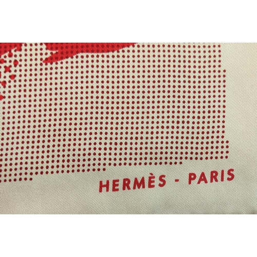 88 - HERMÈS SCARF, 'Fantasie à cheval', Emile Hermès portrayed riding, 68cm x 68cm, made in France, silk,... 