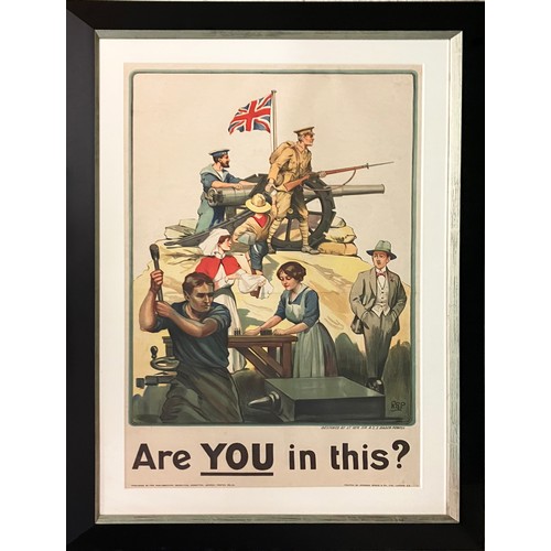123 - ROBERT BADEN POWELL, Are you in this Recruitment poster', screenprint, 72cm x 49cm, framed.
