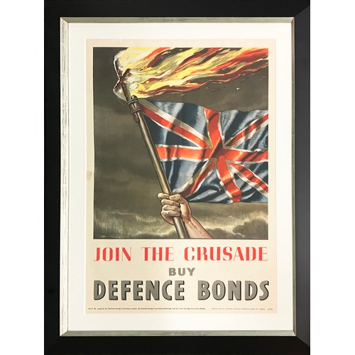 124 - WORLD WAR II POSTER, 'Join the Crusade, Buy Defence Bonds', screenprint, 85cm x 49cm, framed (publis... 